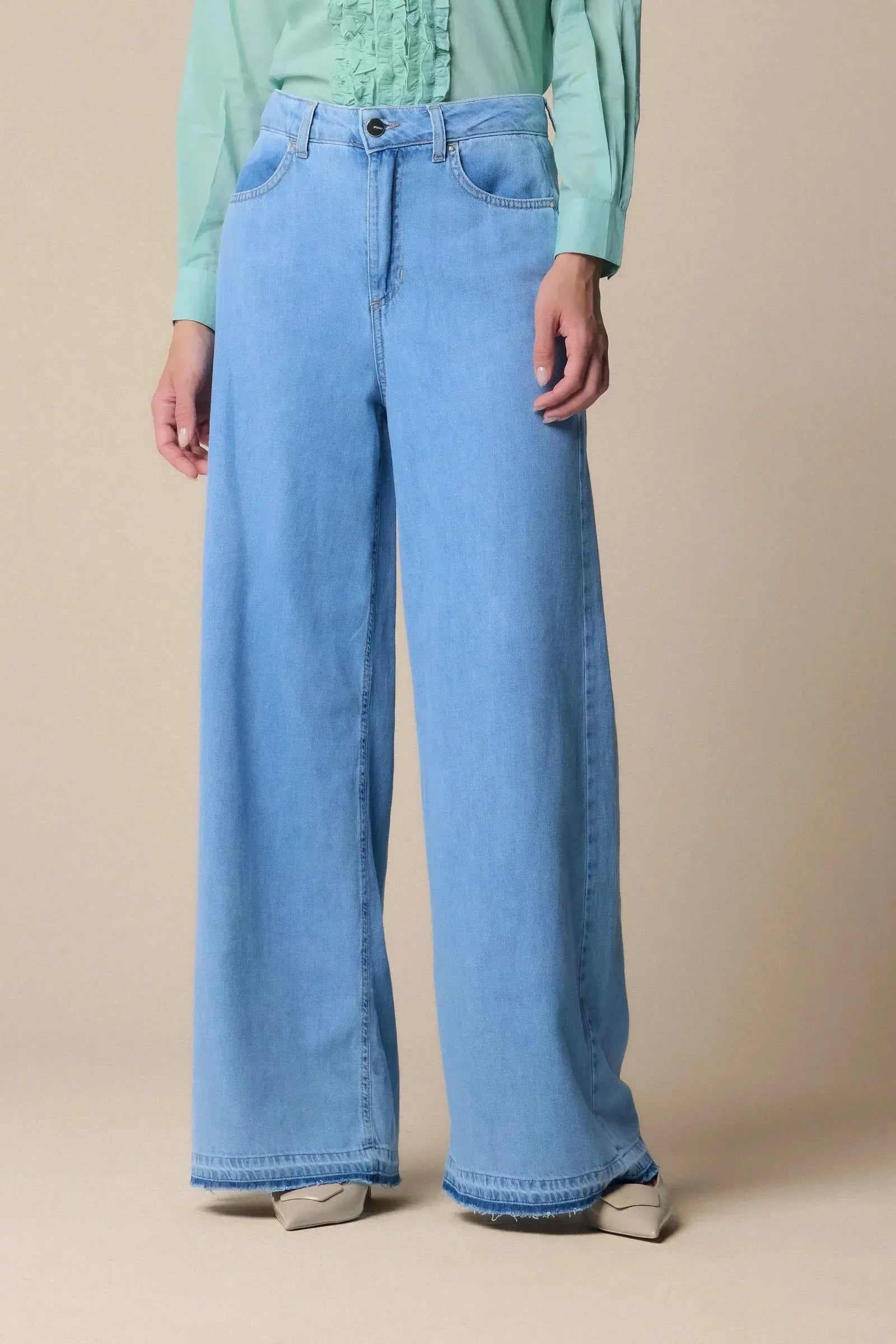 Kocca Pantalone in denim a gamba larga Lulla
