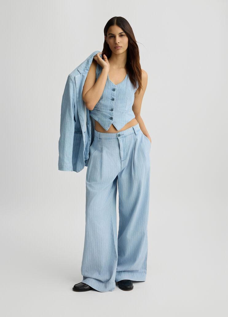 Liu Jo Pantaloni in denim gessato ecosostenibile