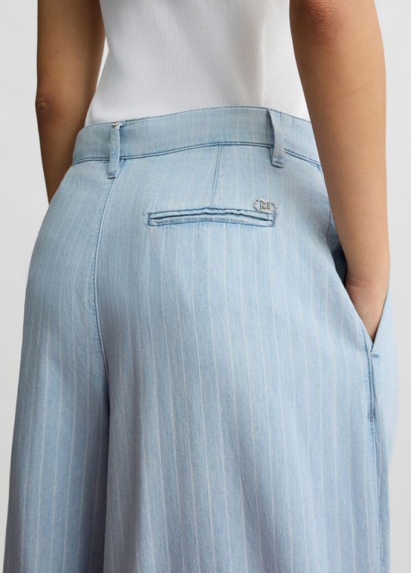 Liu Jo Pantaloni in denim gessato ecosostenibile