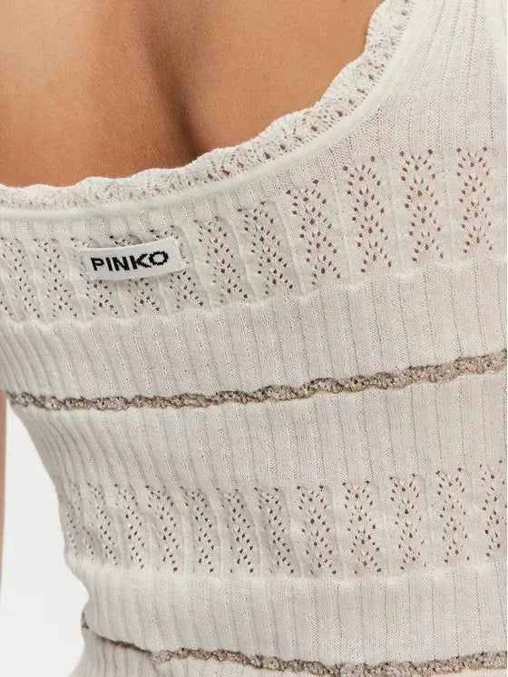 Maglia a costine con righe metallizzate