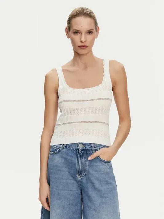 Maglia a costine con righe metallizzate