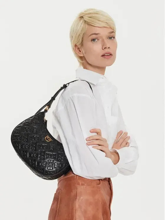 PINKO HALF MOON MINI Borsa a spalla, in pelle