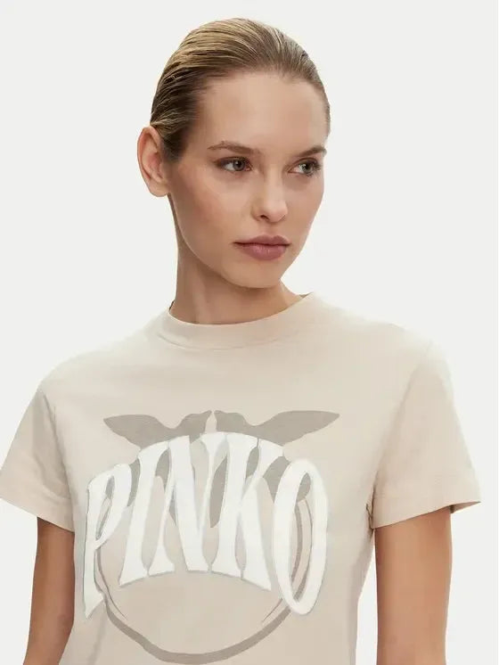 PINKO T-shirt Start Beige Regular Fit
