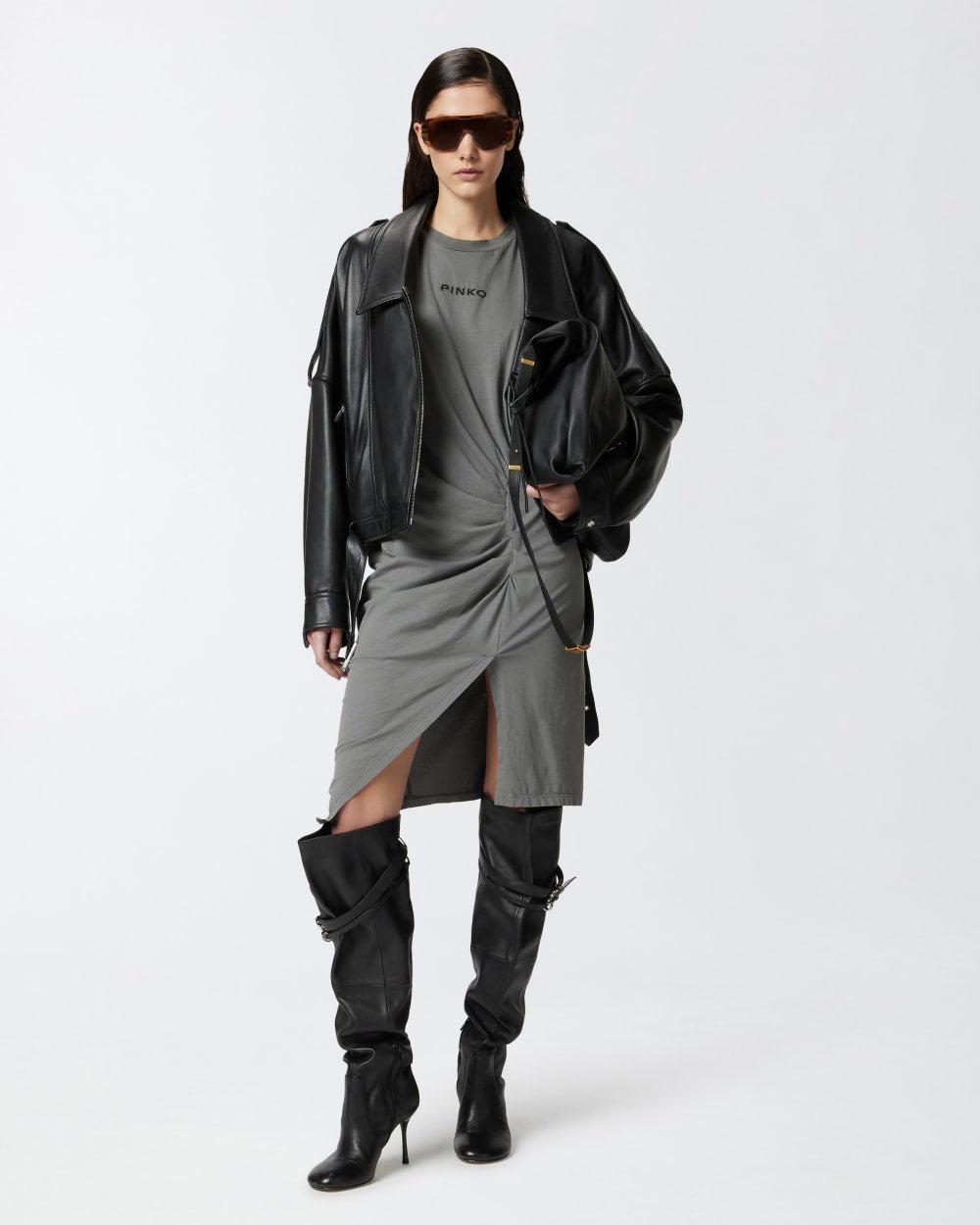 Pinko Abito midi in maglia con spalle imbottite
