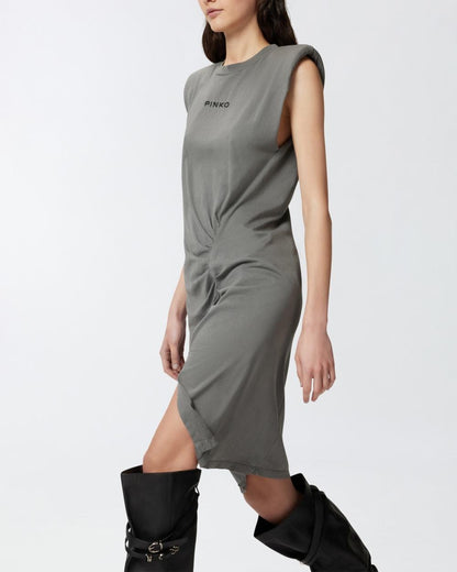 Pinko Abito midi in maglia con spalle imbottite