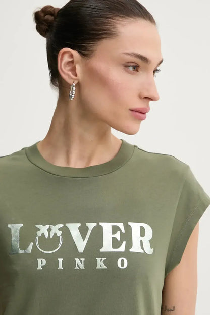 Pinko t-shirt in cotone donna colore verde