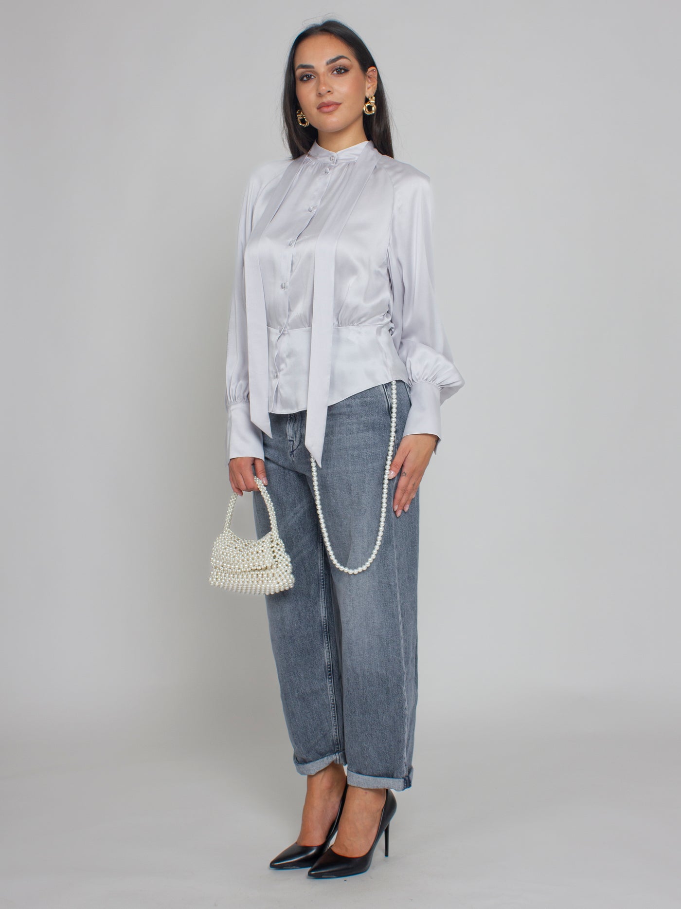 CAMICIA C/FIOCCO RASO SETA [AI25]