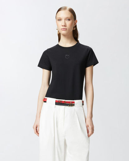 T-shirt maniche corte logo ricamato