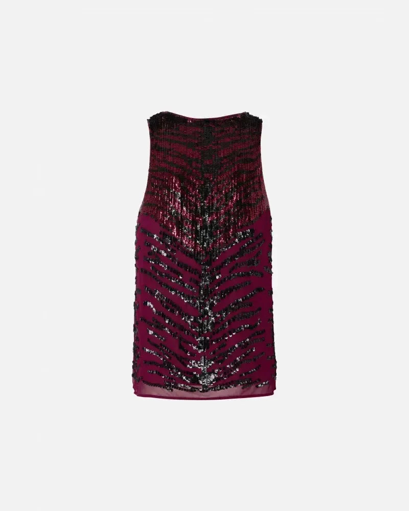 Top Paillettes Ricamo Zebra