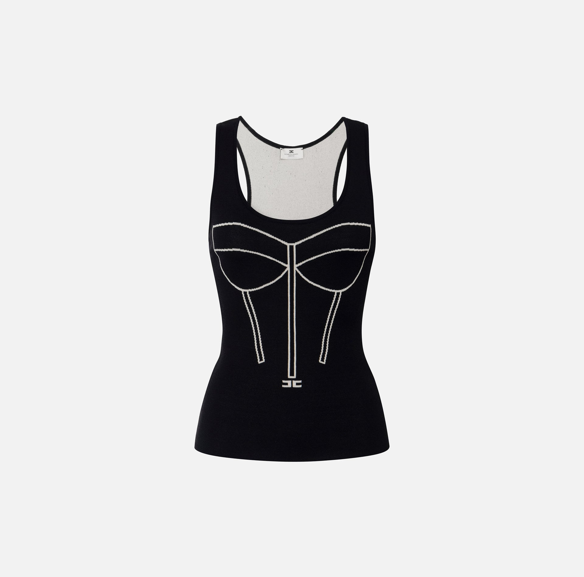 Top con disegno corsetto