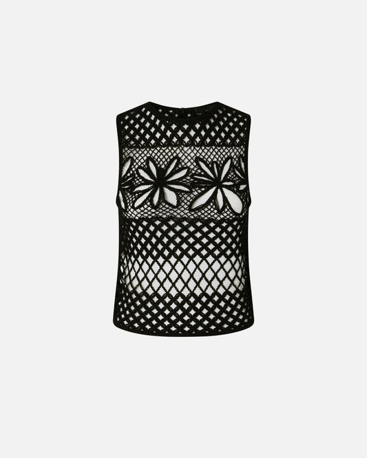 Top senza maniche crochet traforato