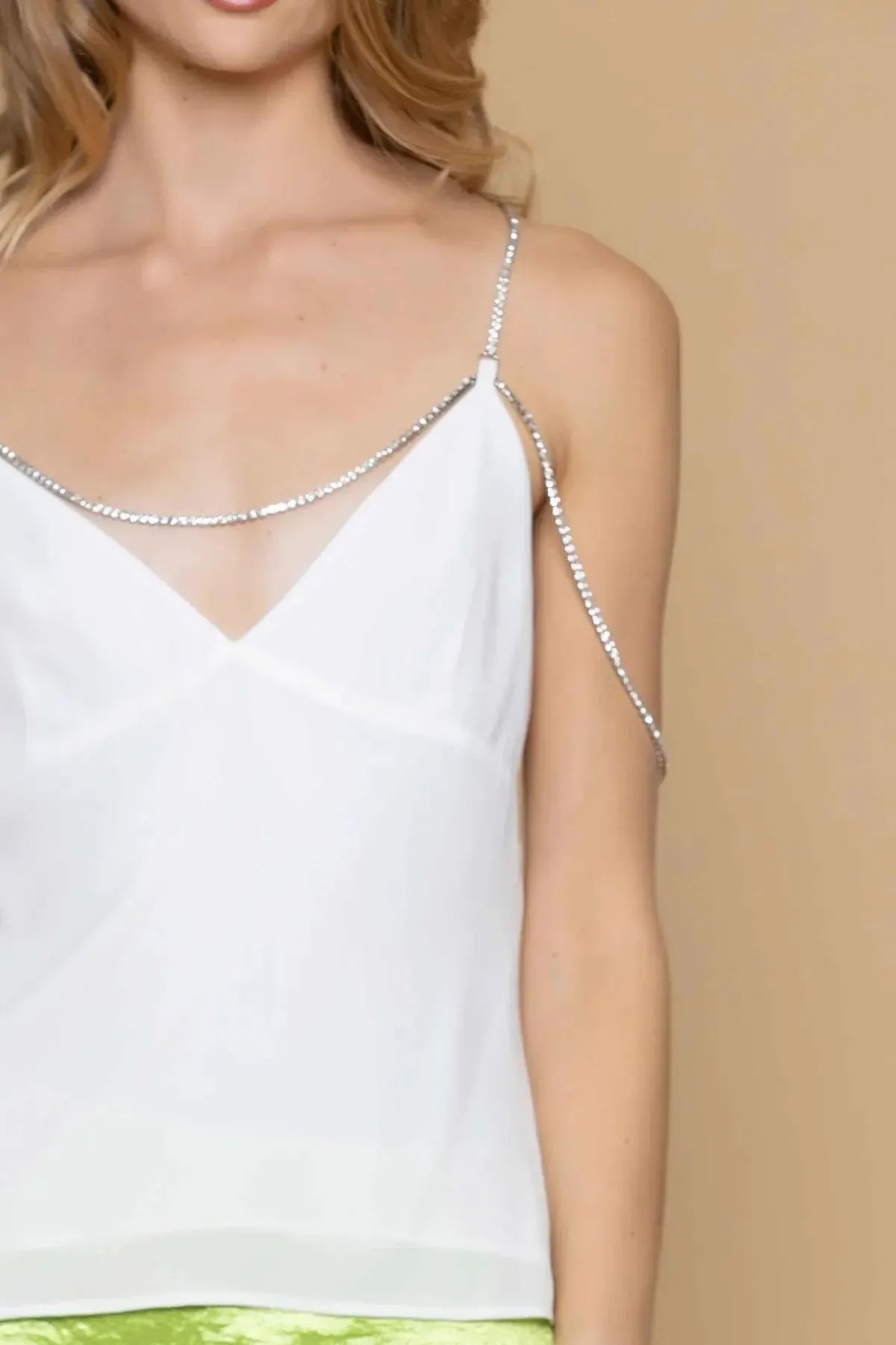 Top svasato con spalline in strass - Top ANAISA