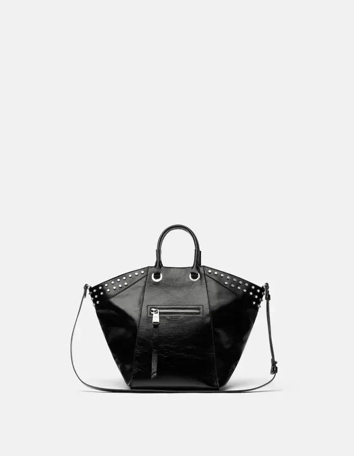 Tote bag in pelle lucida