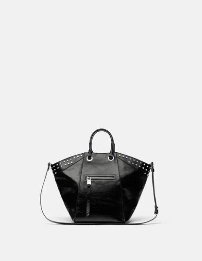 Tote bag in pelle lucida