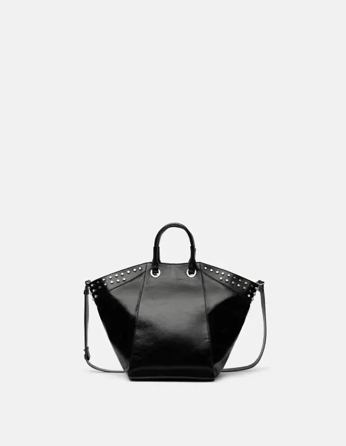 Tote bag in pelle lucida