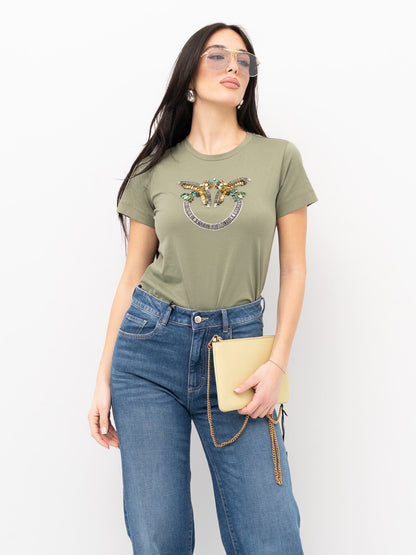 QUENTIN T-SHIRT JERSEY RICAMO