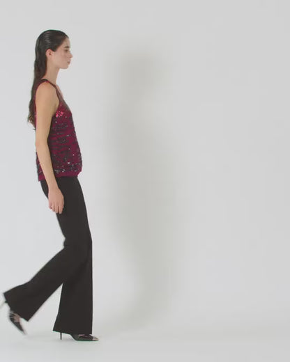 Top Paillettes Ricamo Zebra