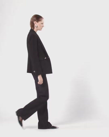 Blazer in cady tecnico con bottoni in metallo